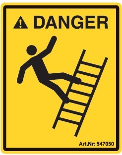 Aufkleber „Danger - kein klettern während Fahrt/Betrieb“