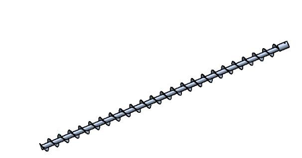 Verteilerschnecke 2050mm kurze Buchse / V2A / rechtsdreh.