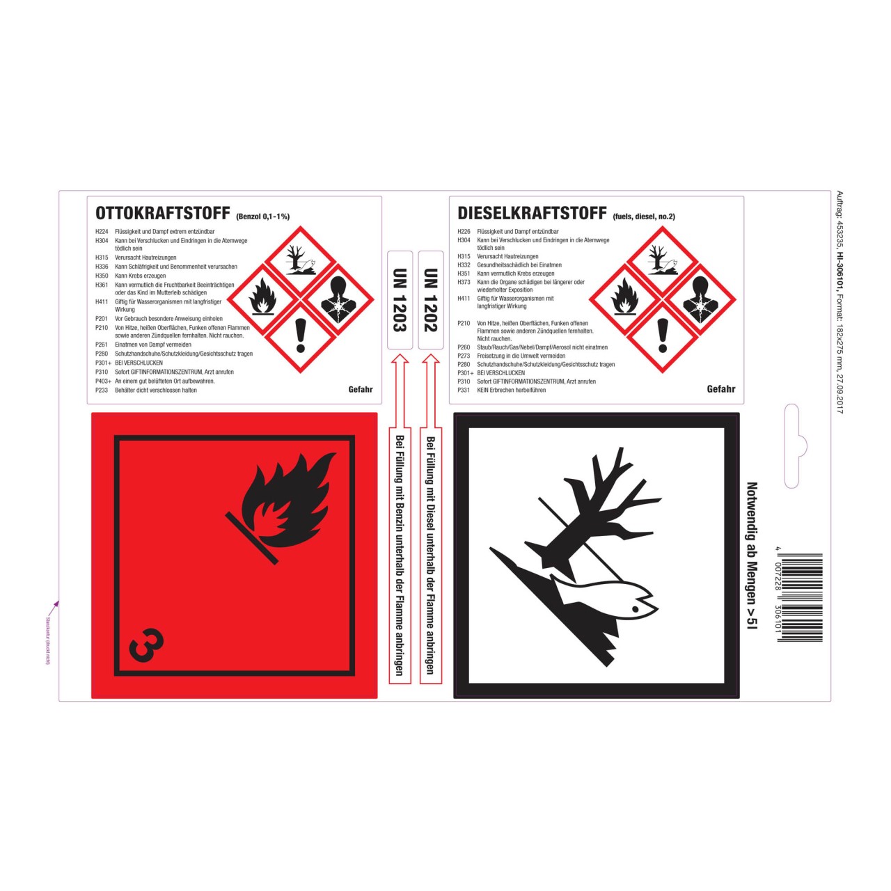 Kanister-Haftetiketten