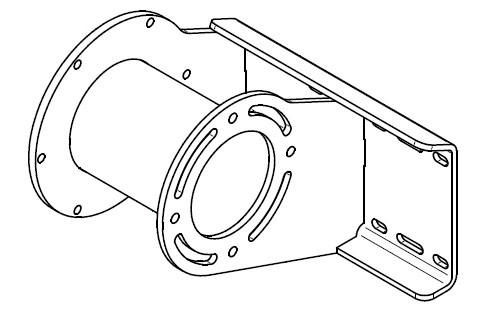 Halterung, links mit Ansaug T-Stück (Saugarm Maxx-Line Plus)