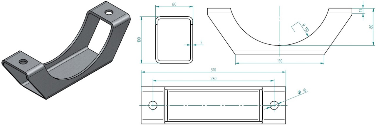 Klemmrohr für Anschraubhalter/für 8" Saugarm Elefant