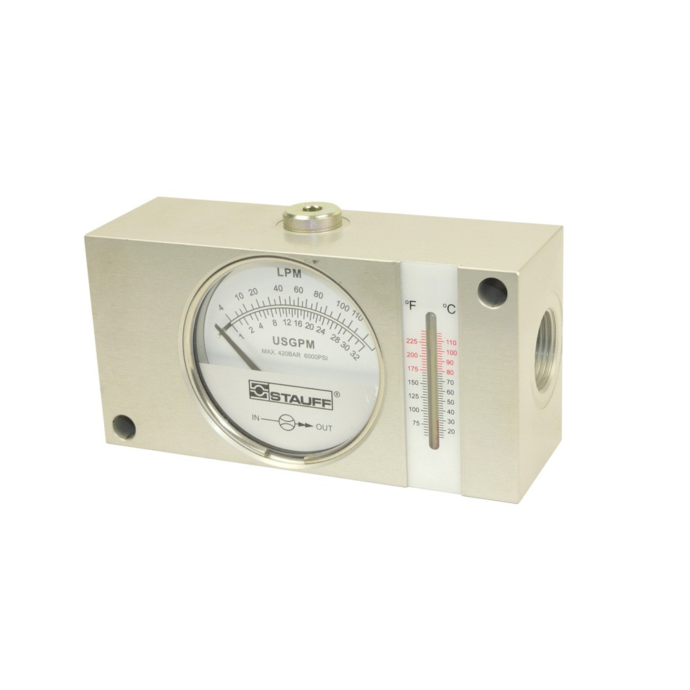 Hydraulik-Durchflussmengenmesser mit Thermometer