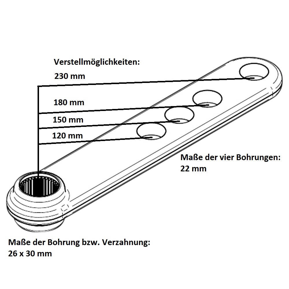 Bremshebel / Ø der Verzahnung= 26 x 30 mm
