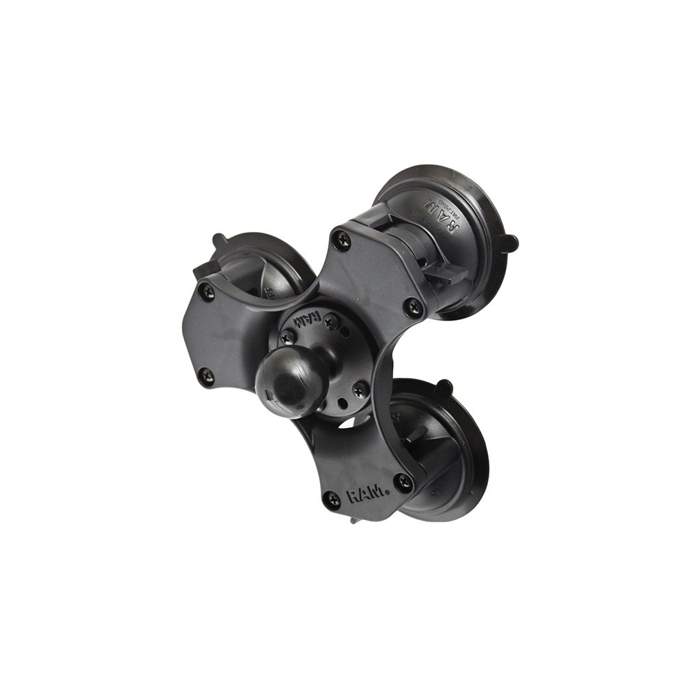 RAM MOUNT Triple-Saugfuss mit runder Basisplatte (AMPS) mit C-Kugel (1,5 Zoll)