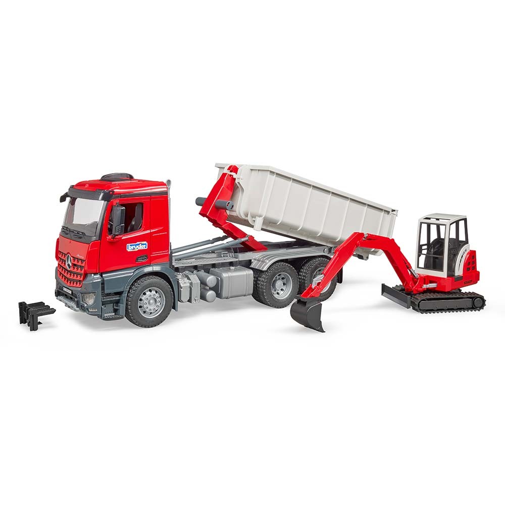 Spielzeug MB Acros LKW mit Abrollcontainer